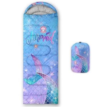 Imagem de Tuzaovy Saco de dormir sereia para meninas adolescentes 3 a 6 anos, saco de dormir adulto para crianças de 10 a 12 anos