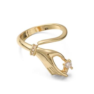 Imagem de Anéis modernos abertos à mão CZ para mulheres design exclusivo zircônia cúbica cristal delicado ajustável dedo confortável anel eternidade promessa amor amizade aliança de casamento joia para sua