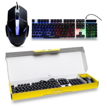 Imagem de Kit De Teclado E Mouse Gamer Rgb Para Pc E Notebook - alfashop, Preto&