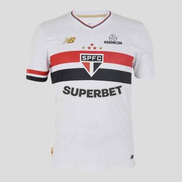 Imagem de Camisa Masculina Nb Jogador Home Spfc 2025 C/P, Masculino, Branco/Vermelho/Preto, M