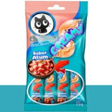 Imagem de Petiscos para Gatos Chuchups Patê Atum  Snack Cremoso (15g, 4 Sachês) 