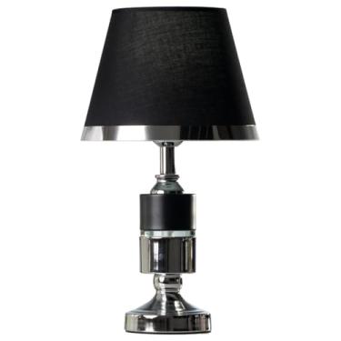 Imagem de Abajur Quarto Casal Moderno Abajur De Tomada Escritorio Abajour Preto e Prata de Cabeceira