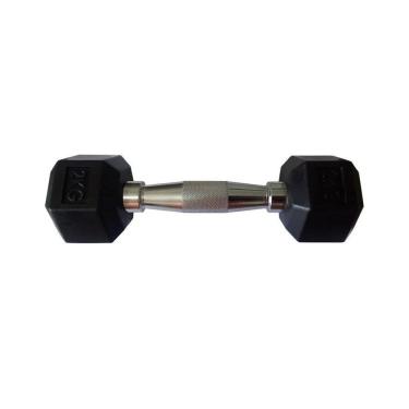Imagem de Halteres Sextavado Injetado com Pegada Cromada 2,0Kg
