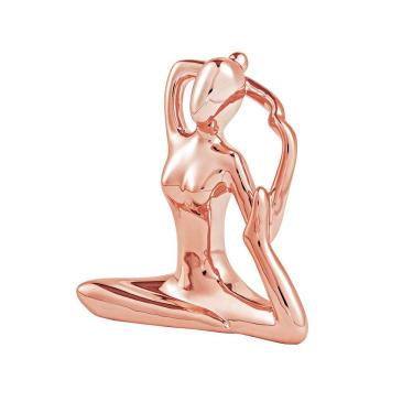 Imagem de Escultura de Yoga em Porcelana 3 Rose Gran Belo
