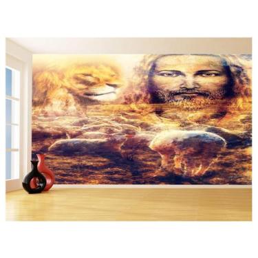 Imagem de Papel De Parede 3D Religioso Jesus Rebanho Ovelha 3,5M Rl83 - Você Dec