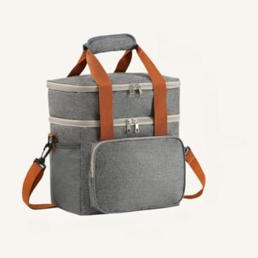 Imagem de Bolsa Termica Grande Capacidade Lancheira Expansível Com Dupla Camada YB-910(Cinza 2a 910)