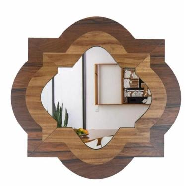 Imagem de Espelho Decorativo Moldura Madeira Pegui Cambridge 65 Cm - Creatus