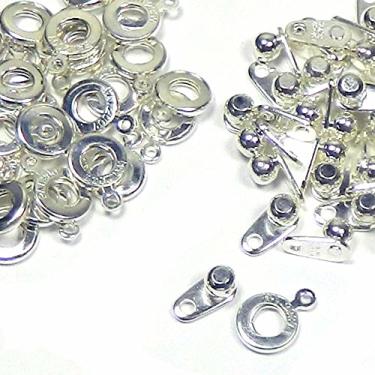 Imagem de Bola de peso premium e fecho de soquete 8 mm banhado a prata 36 fechos joias descobertas