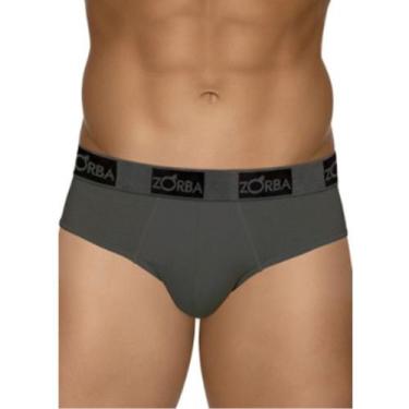 Imagem de Cueca Zorba Slip 716 Forro Frontal Go Tagless Algodão, P, Chumbo