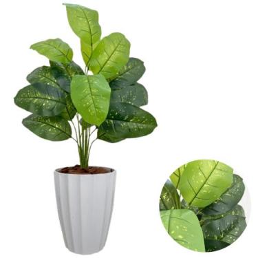 Imagem de Planta Artificial Comigo Ninguem Pode Com Vaso Facetado Casa - PlantaI