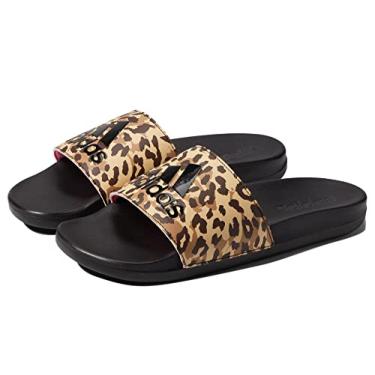 Imagem de adidas Sapato de natação unissex infantil Adilette Comfort Slide, Preto/Preto/Rosa Feixe, 3 Little Kid