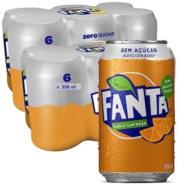 Imagem de Fanta Laranja Sem Açúcar 350ml (12 latas)