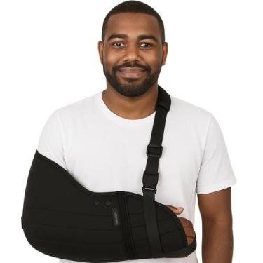 Imagem de Tipoia Bilateral Tam GG Estofada Confortável Preto Braço Clavícula Imo