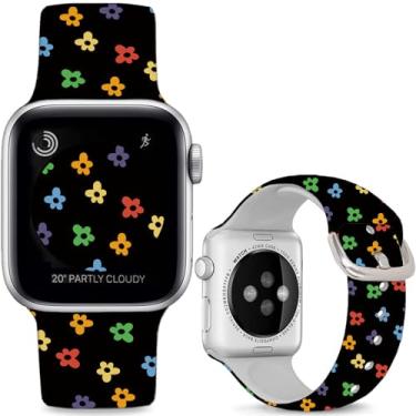 Imagem de Sjiangqiao Pulseiras de silicone macio compatíveis com Apple Watch de 38 mm, 40 mm, 41 mm e 42 mm (série 10), iWatch SE/SE2, pulseiras esportivas de substituição compatíveis com iWatch séries 10, 9, 8