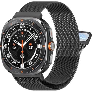 Imagem de FIT IT Pulseira Magnetica Metal Milanes para Galaxy Watch 7 Ultra 2025 47mm, Versão Atualizada (Preto)
