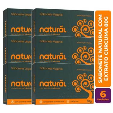 Imagem de Kit c/ 6 Sabonete Vegano Natural com extrato Curcuma 80g - Orgânico Na