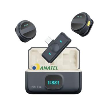 Imagem de Microfone Sem Fio HiFi dog 2LC Compatível com Samsung e iPhone 15 e 16 - Original NF