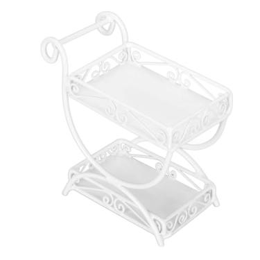 Imagem de Generic Carrinho de Jardim Em Miniatura, Metal Compacto 1: 12 Carrinho de Flores do Jardim de Boneca Durável para 1: 12 DollHouse (Branco)