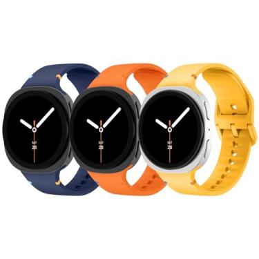 Imagem de Pulseira para Galaxy Watch 8 de 40 mm e 44 mm, para Samsung Galaxy Watch 8/8 Classic de 46 mm e mulheres e homens, pulseira de silicone sem lacunas Correa de substituição para Samsung Watch 8 de 40 44