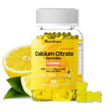 Imagem de Gomas de citrato de cálcio Nutrisnaps 1200 mg com vitamina D3 K2 60 ct