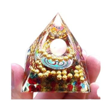 Imagem de Pirâmide De Orgônio De Ametista E Peridoto, Cristal De Cura Com Energi