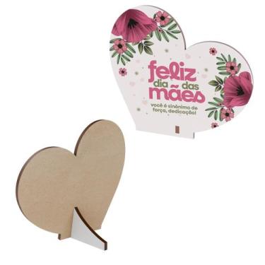 Imagem de 15 Coração MDF Lembrança Carinhosa Dia das Mães - DK Decor, FELIZ DIA 