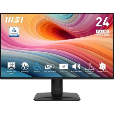 Imagem de MSI PRO MP242A E2 61.0 cm IPS 1920 x 1080 (FHD) Monitor de escritório para jogos, 120Hz, sincronização adaptável, pronto para HDR, HDMI, porta VGA, porta de exibição, montagem VESA, inclinação