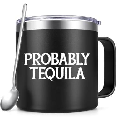 Imagem de Qtencas Presentes para amantes de tequila, canecas de tequila para homens e mulheres, caneca de aço inoxidável isolada, presente de aniversário de Natal para amantes de vinho e cerveja de tequila,