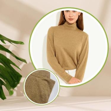 Imagem de Blusa Feminina de Lãzinha Tricot Cacharrel Gola Alta até GG - Levigne,