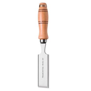 Imagem de Formão Chanfrado 1/4" com Cabo Madeira Ergonômico Envernizado - Tramon