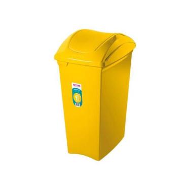 Imagem de Lixeira 40,0L Coleta Seletiva Basculante Amarelo Sanremo