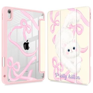 Imagem de Lepeoac Capa para iPad Air de 13 polegadas (M3) 2025, (M2) 2024 - [Suporte de lápis embutido] Capa à prova de choque com capa traseira transparente transparente, capa de hibernar/despertar automática