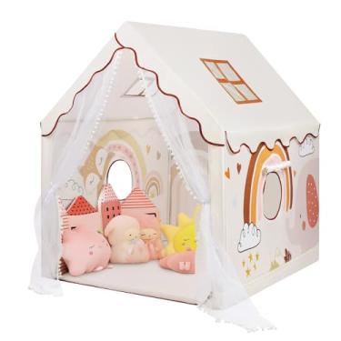 Imagem de Barraca infantil de brinquedo interna para meninos e meninas, casa de brinquedo infantil grande com janelas e bolsa de transporte, barraca de brincar, para ambientes internos e externos, para quarto
