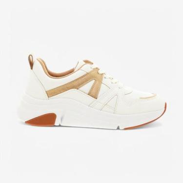 Imagem de Tênis Modare Casual Feminino, Branco, Dourado, 36