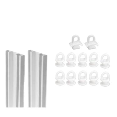 Imagem de kit Trilho Suíço Duplo Max Cortina Branco e Preto Kit Cortineiro Varão 1,5/2/3/4/5/6 Metros - Cortina onda perfeita(4 Metros)