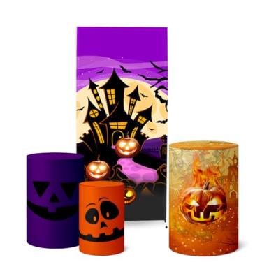 Imagem de Trio Capas Cilindro + Painel Lateral Romano Halloween (K5HAL0012)