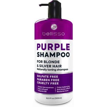 Imagem de Shampoo tônico roxo Bellisso para cabelos loiros sem sulfato