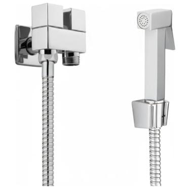 Imagem de Ducha Higiênica Duas Saídas Chuveirinho Quadrado Cromado