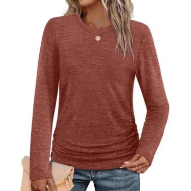 Imagem de Camisa SAMPEEL Túnica Suéter de manga comprida Caramel M