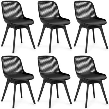 Imagem de Kit 6 Cadeiras de Jantar Estofada Design Marcela - Preto