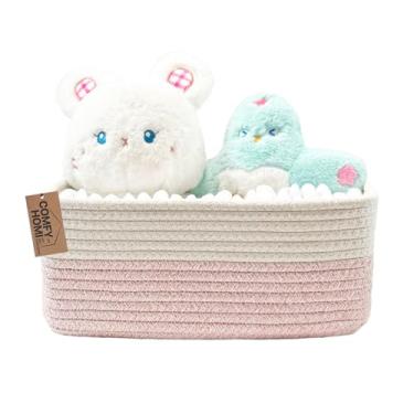 Imagem de COMFY-HOMI Cestas de armazenamento de 33 cm x 21,6 cm x 13 cm para organizar | Cesta de tecido de corda de algodão | Caixa de armazenamento de brinquedos | Cesta para prateleiras, caixa organizadora