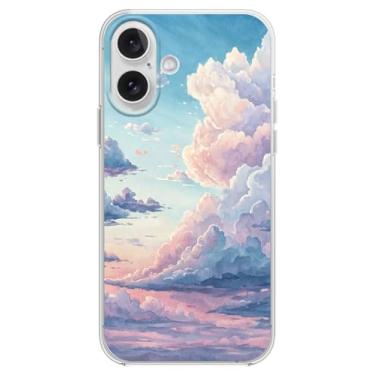 Imagem de Blingy's Capa para celular, lindo céu com nuvens padrão paisagem paisagem paisagem capa protetora macia TPU 6,3 polegadas (céu nublado, i17)