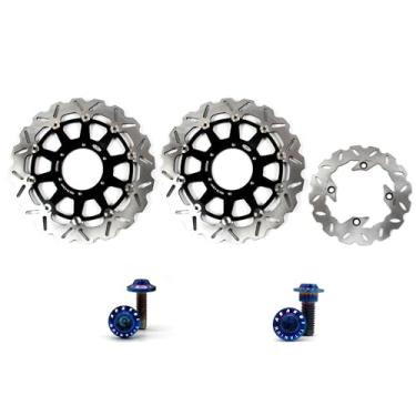 Imagem de Arashi Discos de freio dianteiros traseiros rotores com parafusos de montagem para Honda CBR929RR 2000-2001, CBR954RR 2002-2003, peças de acessórios de substituição de motocicleta