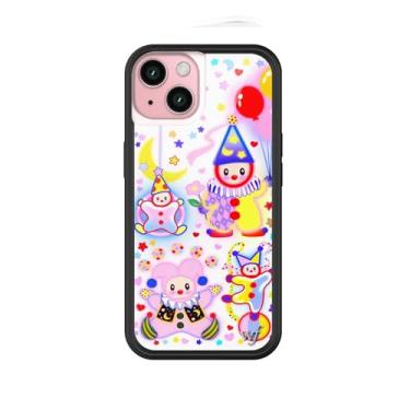 Imagem de Wildflower Capas - Compatível com Apple iPhone 15 | Para-choque protetor preto, certificado de teste de queda de 1,2 m, pequenas empresas de propriedade feminina | Palhaço ao redor - estrelas de circo