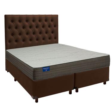 Imagem de Cama Box + Colchão Queen D33 Orthotech Inducol + Cabeceira Estofada