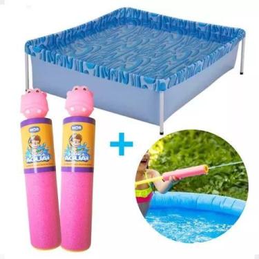 Imagem de Piscina Infantil 400 Litros Mor + 2 Lança Agua Bichinhos, Rosa rosa