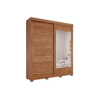Imagem de Guarda Roupas 2 Portas De Correr (1 C- Espelho) E 3 Gavetas C- Pés Flora Cinamomo - Panan