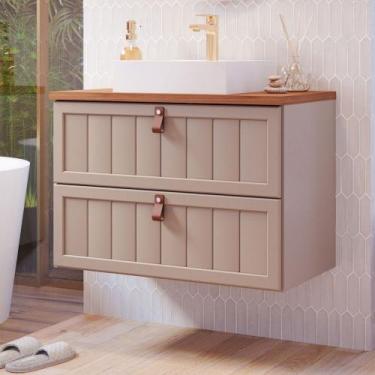 Imagem de Armário de Banheiro Sense 80 Cm 1 Porta e 1 Gaveta 100% Mdf Cappuccino