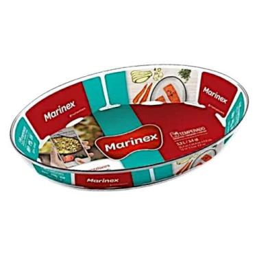 Imagem de Assadeira Lasanheira de vidro Oval Marinex Travessa 3,2 litros