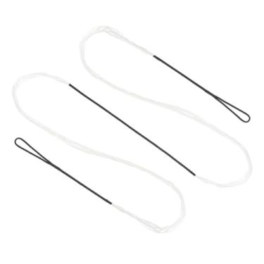 Imagem de Corda de arco recurvo, cordas de arco para tiro com arco de substituição 14 fios para equipamento universal de tiro com arco, branco AMO 147.3 cm (real 137.2 cm)